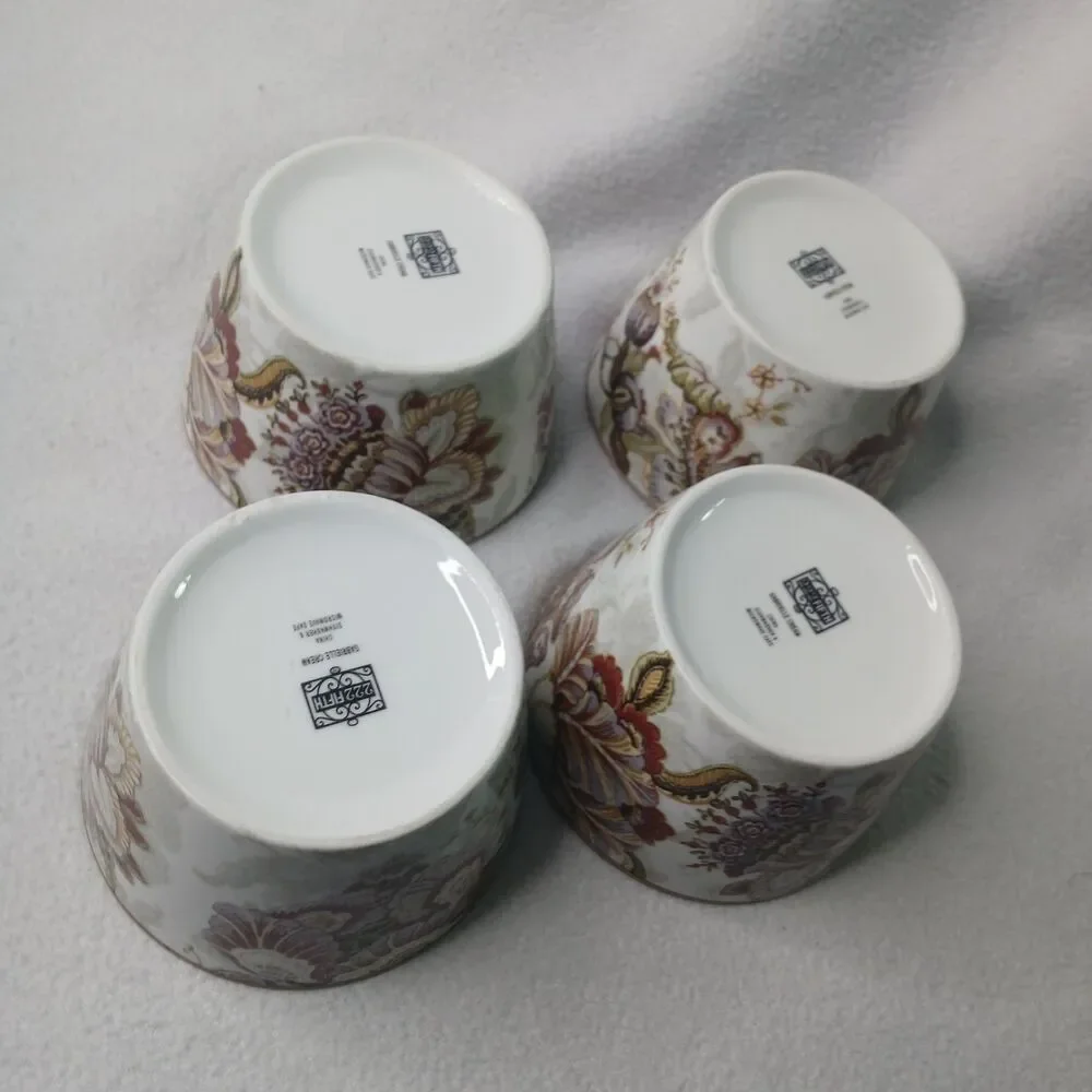 4 Gabrielle Cream Individual Appetizer Bowls Porcelain 222 Fifth Discontinued